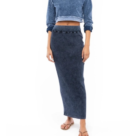 Hard Tail Forever Easy Fit Ribbed Column Maxi Skirt - Picture 1 of 6